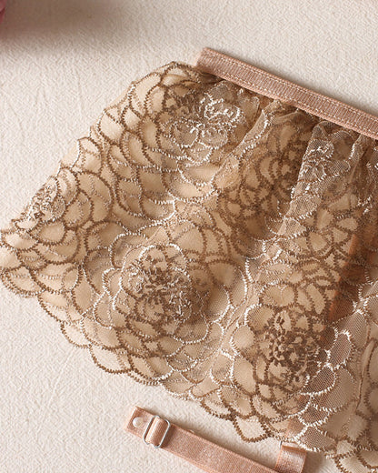 Sexy Jacquard See-through Mesh with Chain Decoration Fun Lingerie Set