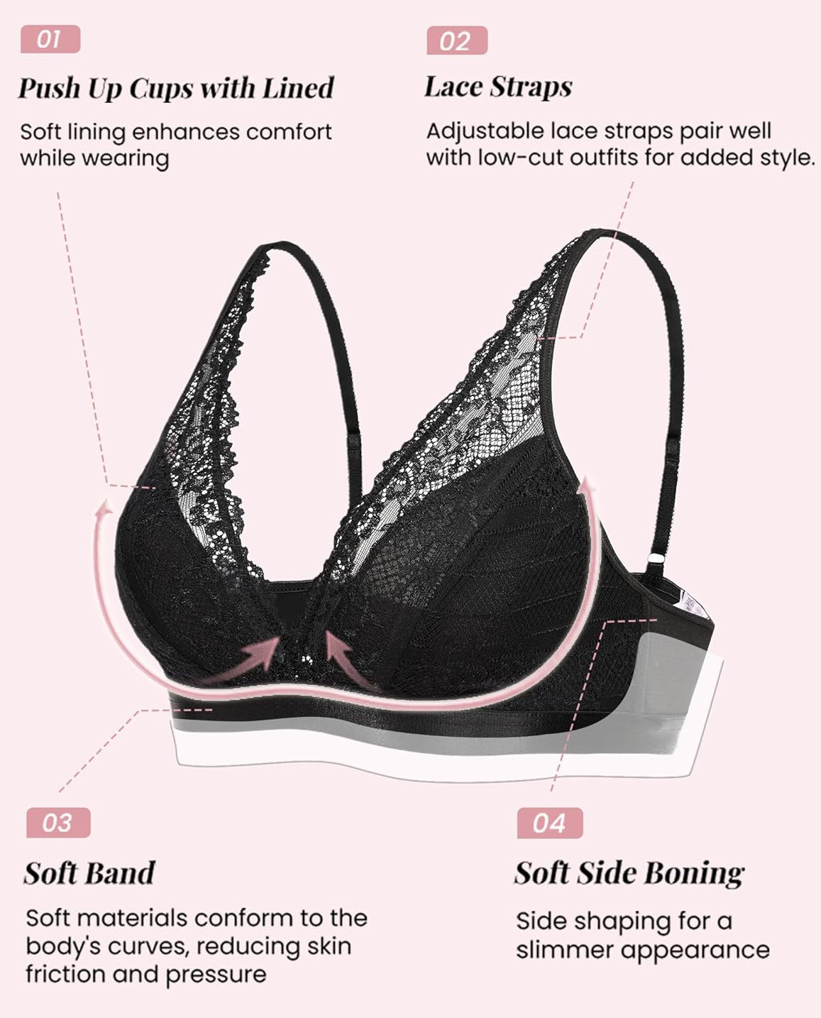 Lace Wireless Bralette Bras