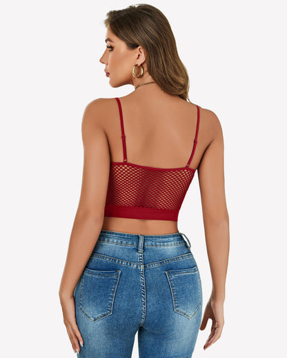 Fishnet Crop Tops Y2k Bralette