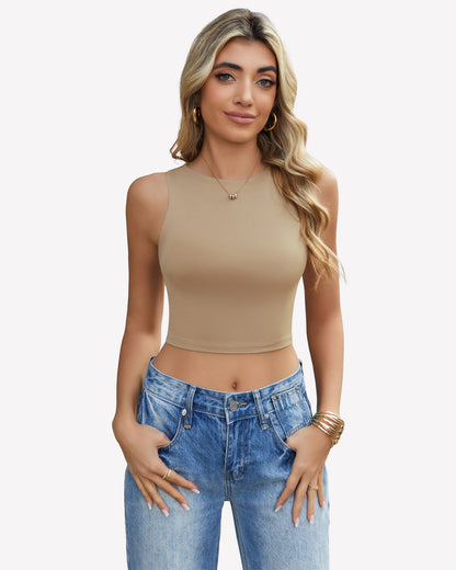 Tank Top Double Lined Crop Tops
