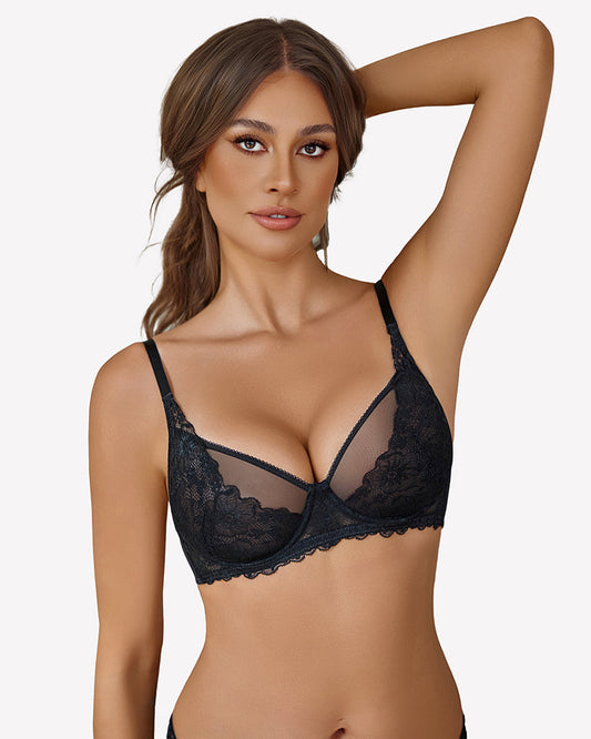 Unlined Mesh Full Coverage Bras
