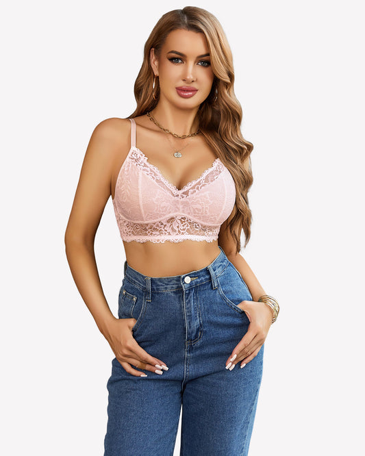 Lace Camisole Y2K Tank Top Wireless Bra
