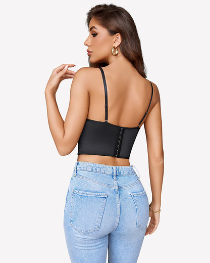 Bustier Tops V Neck Lace Bralettes Corset