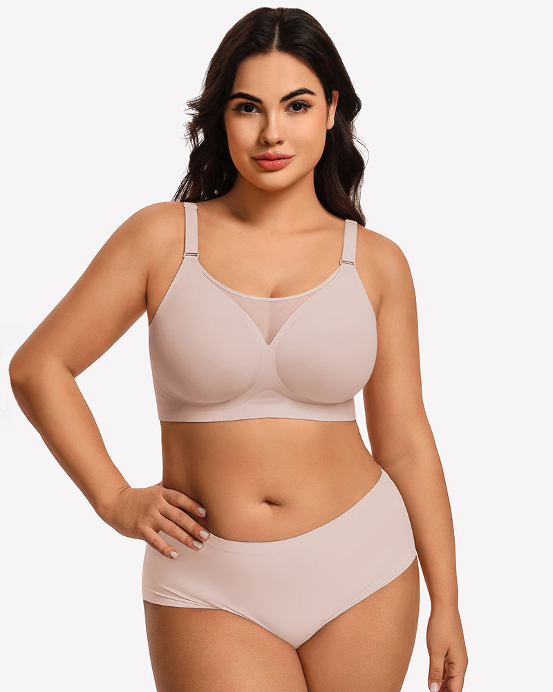Seamless Push Up Full Coverage Bra Mesh Comfy Bralette