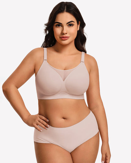 Seamless Push Up Full Coverage Bra Mesh Comfy Bralette