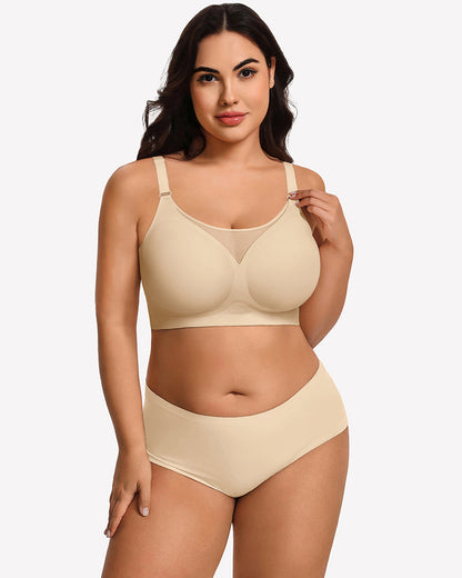 Seamless Push Up Full Coverage Bra Mesh Comfy Bralette
