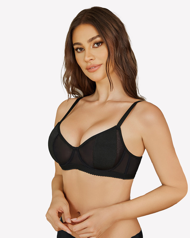 Sheer Lace Unlined Push Up Bras