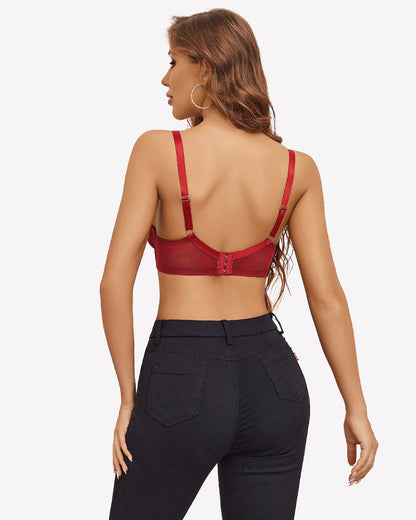 Lace Mesh Underwire Unlined Bra