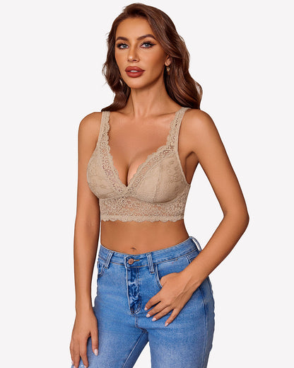 V Neck Wireless Unlined Basic Bras