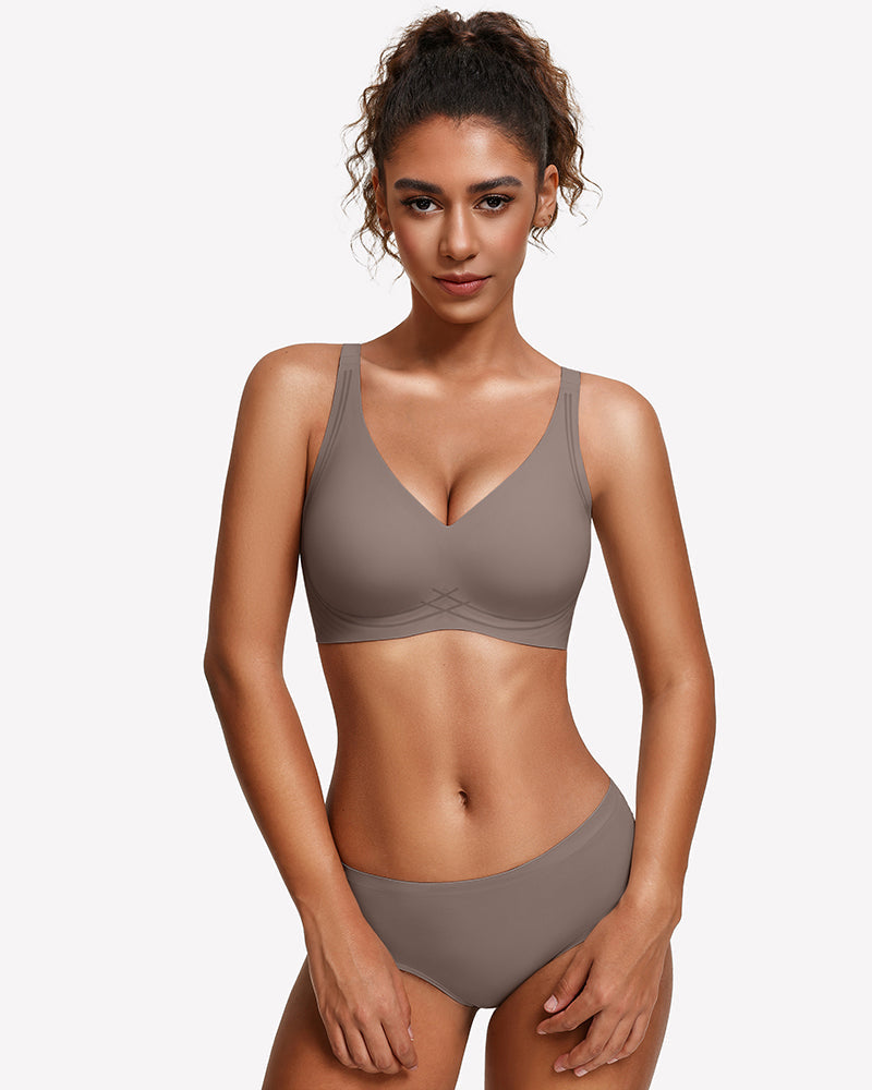 Jelly Bras Seamless Push Up Deep V Comfort Bra