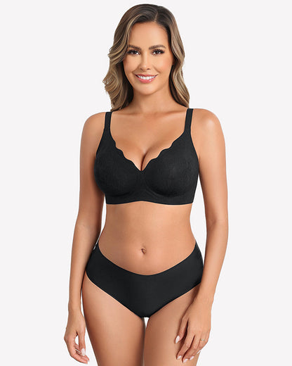 Wireless Bras Seamless Bra Full Coverage Lace Tshirt