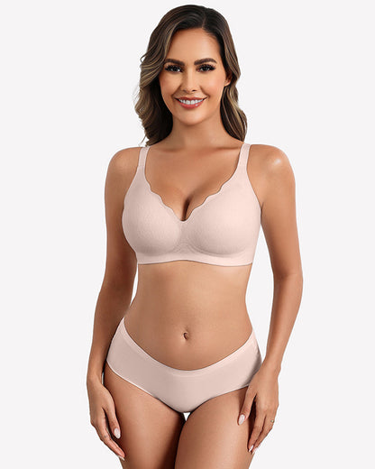 Wireless Bras Seamless Bra Full Coverage Lace Tshirt
