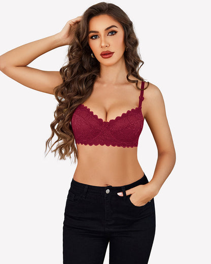 Lace Bra Underwire Unlined Sheer Mesh Bras