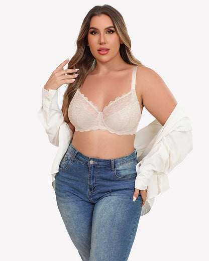 Lifting Lace Underwire Bra for Large Bust