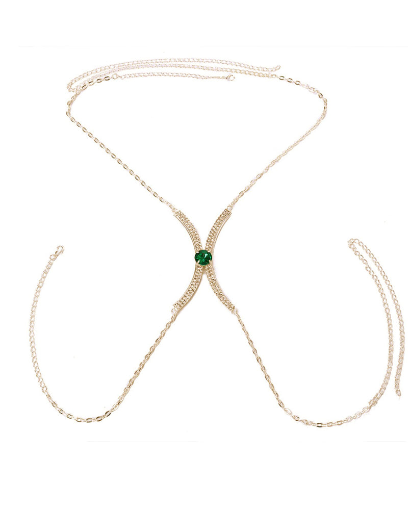 Fashionable Full-diamond Chest Chain/Body Chain