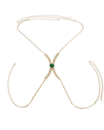 Fashionable Full-diamond Chest Chain/Body Chain